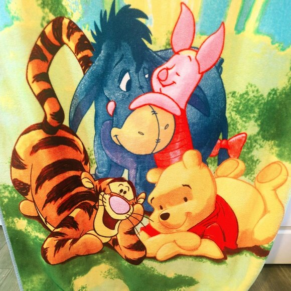 Vintage Winnie The Pooh & Friends Fleece Throw Blanket 50x70 Inches - Picture 5 of 5